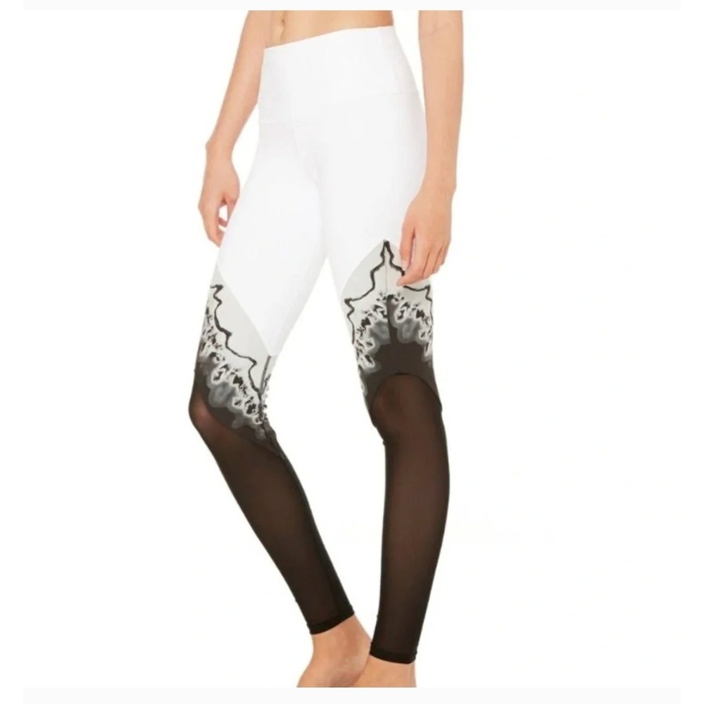 Alo Yoga High Waist Colorblock Marble Graphic Leggings Women's Size XS